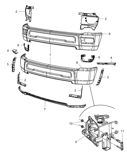 Bracket Tow Hook Diagram for 68196252AA