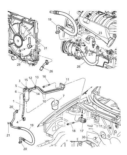 Valve A/C Discharge Line Check, Rear Diagram for 5003463AA