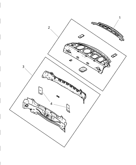 1997 Dodge B2500 Panel Rear Shelf Diagram for 68037870AH