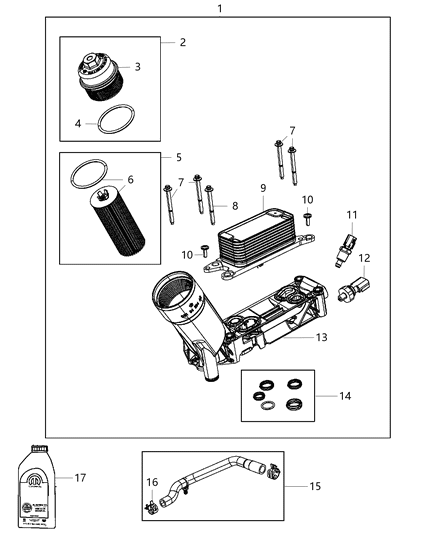 Engine Oil 5W20 Quart Diagram for 68218890UA