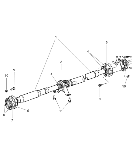 Shaft Drive Rear 2-Piece Diagram for 5038864AA