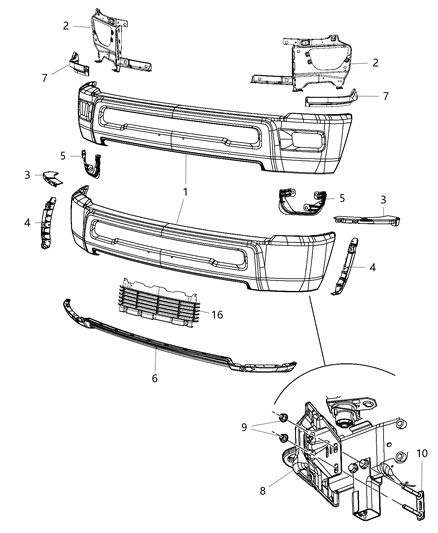 1996 Dodge Stratus Clip Retaining Diagram for 68269056AA