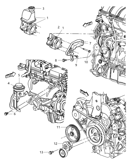 Pump Power Steering Diagram for 5272313AG