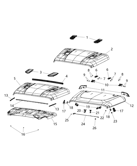 Bezel Hood Diagram for 68307288AD