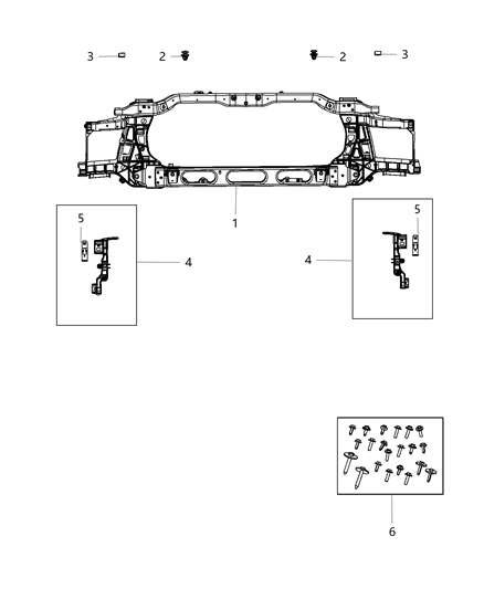Bracket Headlamp Mounting Diagram for 68050757AB