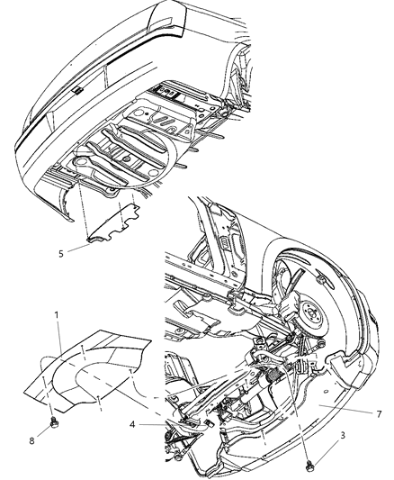 Belly Pan Front Diagram for 4806175AC