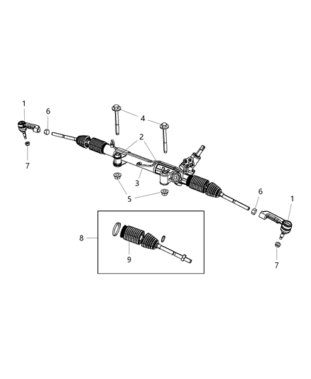 Bushing Steering Gear Diagram for 52125364AA