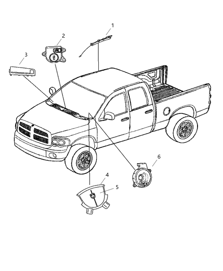 2006 Dodge Ram 2500 Air Bag Side Curtain Diagram for 4649141AD