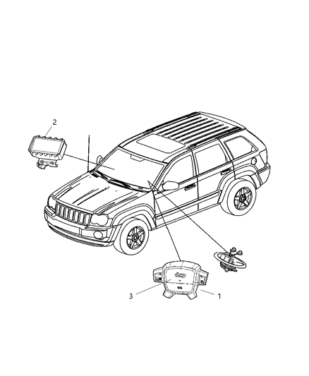 2012 Jeep Wrangler Air Bag Passenger, Passenger Side Diagram for 55197375AA