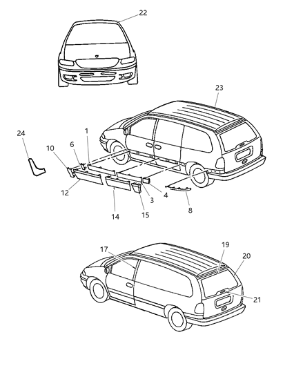 Molding Quarter Panel Diagram for HV00TCN