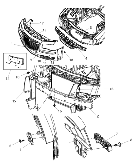 Crossmember Front Support Diagram for 57010299AB