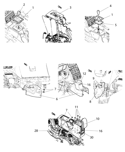 Knob Gearshift Diagram for 1CP321X9AB