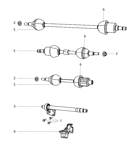 Shaft Axle Half Diagram for 4881214AC