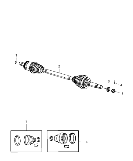 2014 Jeep Compass Shaft Axle Half, Rear Driver Side Diagram for RL085141AC