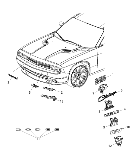 Nameplate Hellcat Diagram for 68320440AA