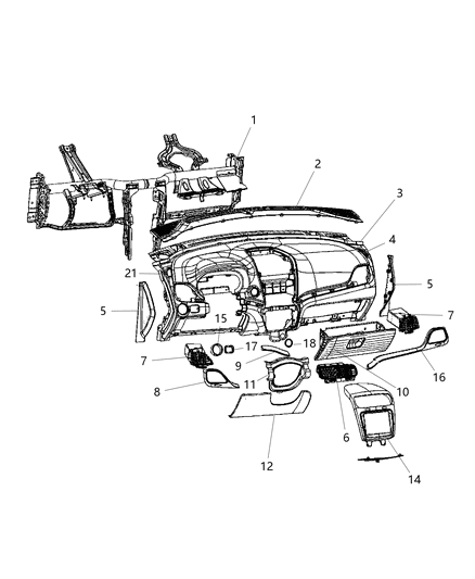 Grille Defroster Diagram for 1SK31DX9AB