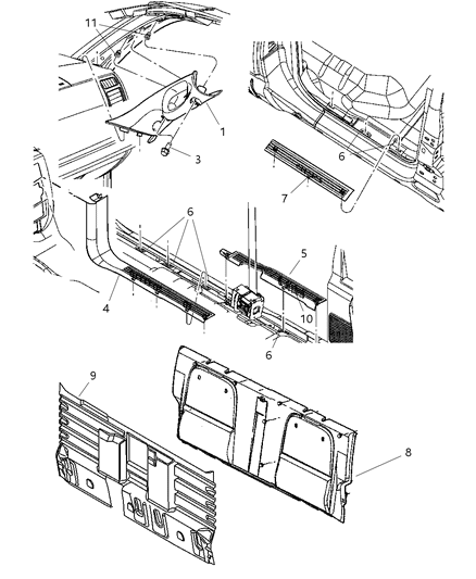 1997 Chrysler Sebring Hook Grocery Diagram for 1KC21ZJ8AA