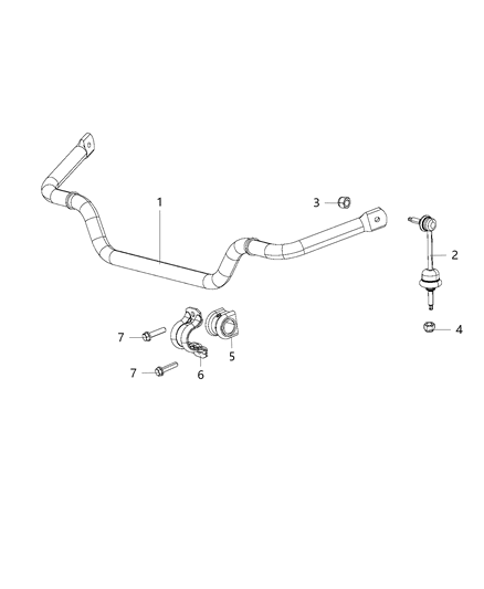 Stabilizer Bar Front Diagram for 68361895AB