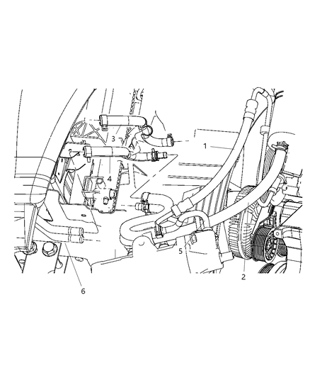 Hose Power Steering Return Diagram for 68031954AC