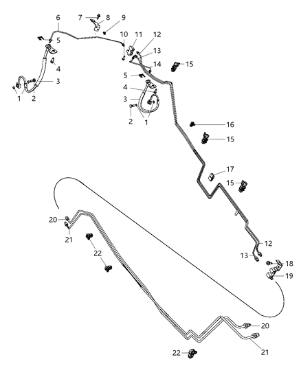Tube Brake Left Rear Diagram for 52855445AB
