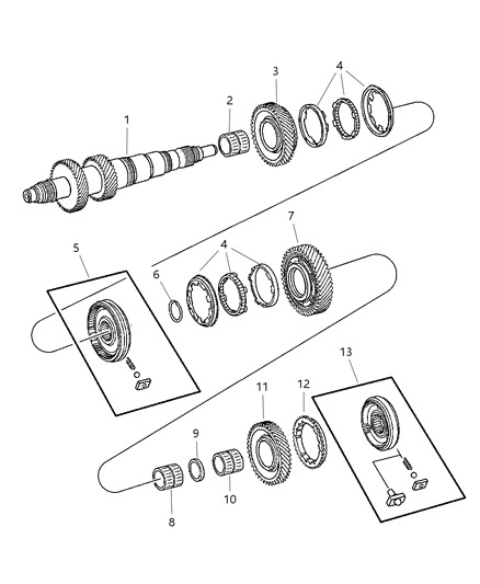 2007 Jeep Wrangler Bearing Diagram for 5096453AA