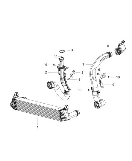 2017 Chrysler 300 Cooler Charge Air Diagram for 52014780AB