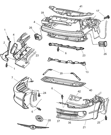 Extension Fascia To Splash Shield Diagram for 4805794AA