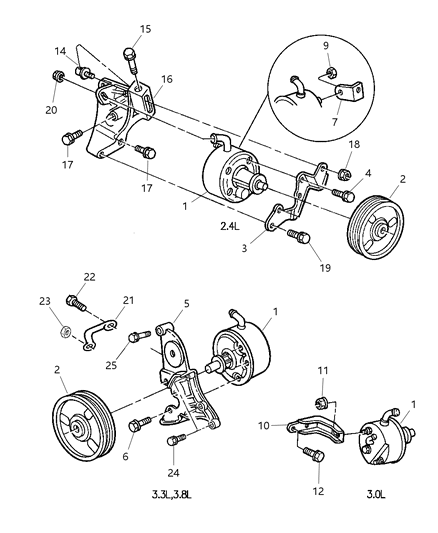 Pump Power Steering Diagram for R4684158AB