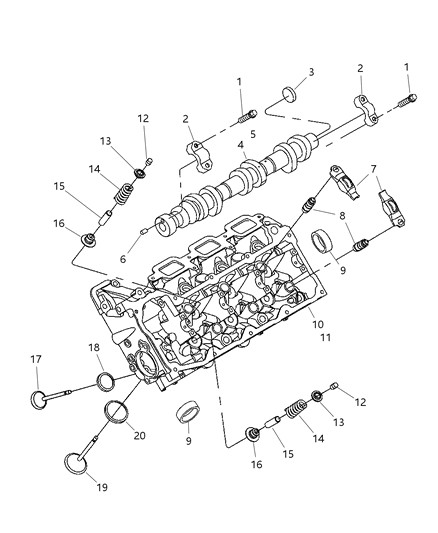 2022 Ram 1500 Classic Head Cylinder Left Diagram for 53020987AB