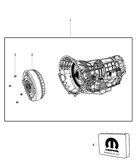 Transmission Package With Torque Converter Diagram for R8009099AC