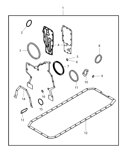 Gasket Oil Cooler Diagram for 5135787AB