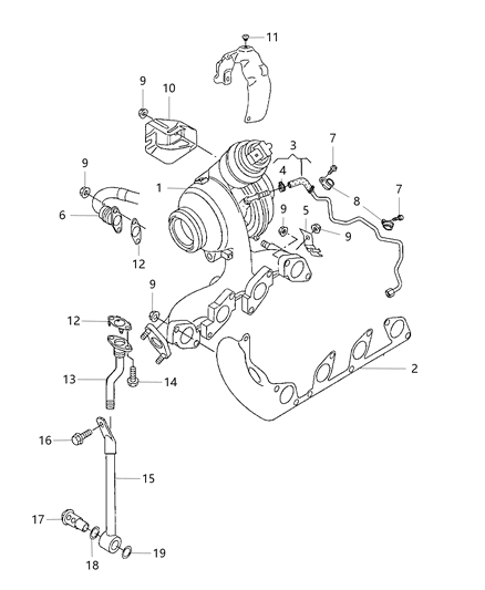 1999 Chrysler Town & Country Support Turbocharger Diagram for 68041408AA