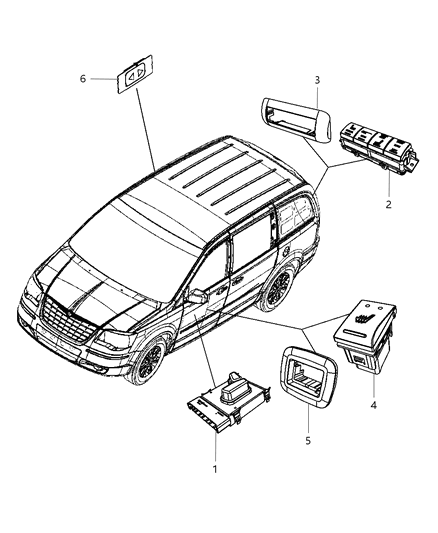 Switch Power Seat Diagram for 68140967AA