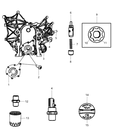 Filter Engine Oil Diagram for 4105409AB