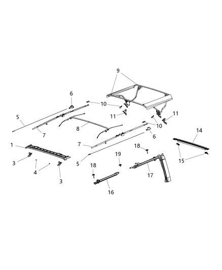 2020 Ram 2500 Cover Folding Top Cable Pocket Diagram for 68193500AA