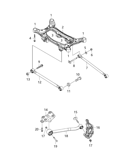 Knuckle Suspension Diagram for 68291105AD