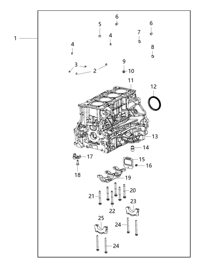 2014 Jeep Patriot Plug Pipe .125-28.00X8.00 Main Oil Gallery Diagram for 6510012AA