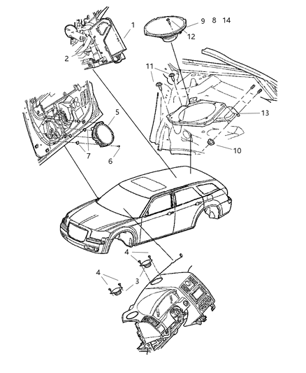 Speaker Instrument Panel Diagram for 5029930AB