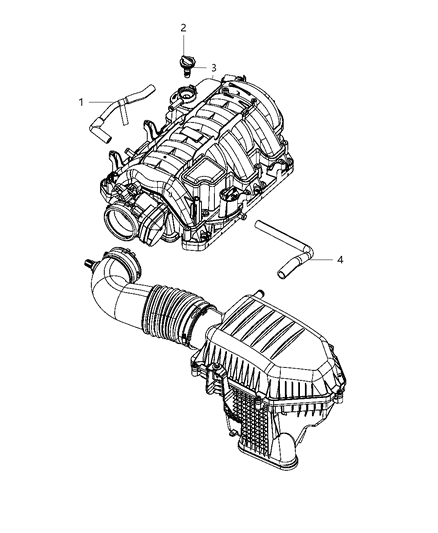 Hose Make Up Air Diagram for 68338662AA