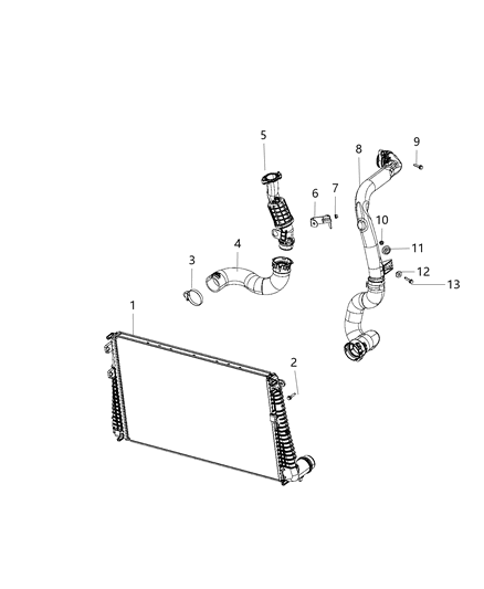 Cooler Charge Air Diagram for 68394537AA
