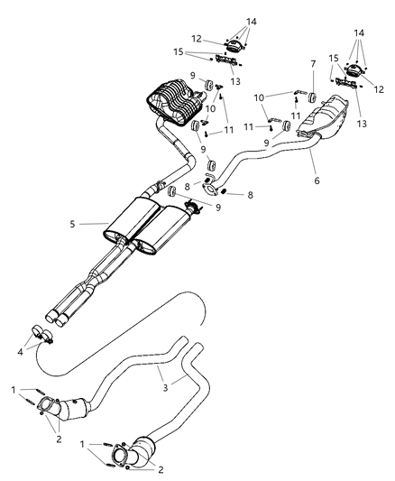 2014 Ram 3500 Muffler And Resonator Exhaust Diagram for 68057454AC