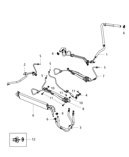 Hose Power Steering Return Gear To Reservoir Diagram for 5154410AE