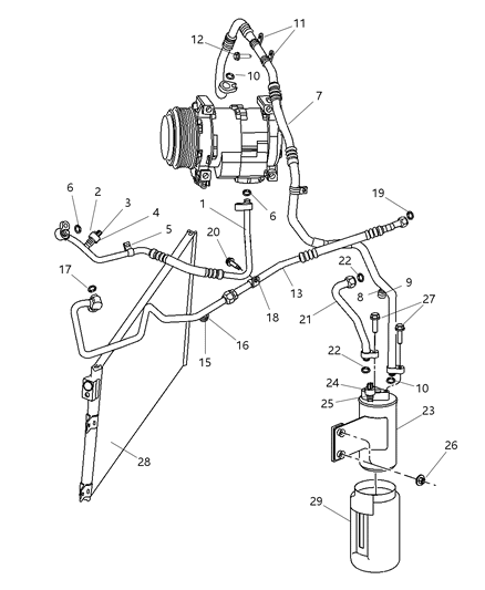 O Ring A/C Line 1/2 Diagram for 5015603AA