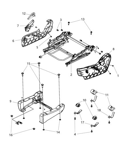 2013 Dodge Grand Caravan Shield Passenger Outboard, Passenger Side Diagram for 1JB12LTUAA