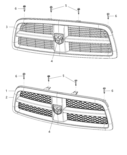 Grille Radiator Diagram for 1SF681RPAA