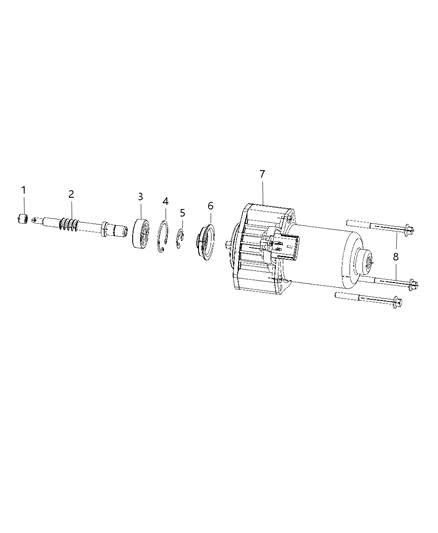 2002 Jeep Liberty Worm Shaft Gear Motor Diagram for 68026998AC