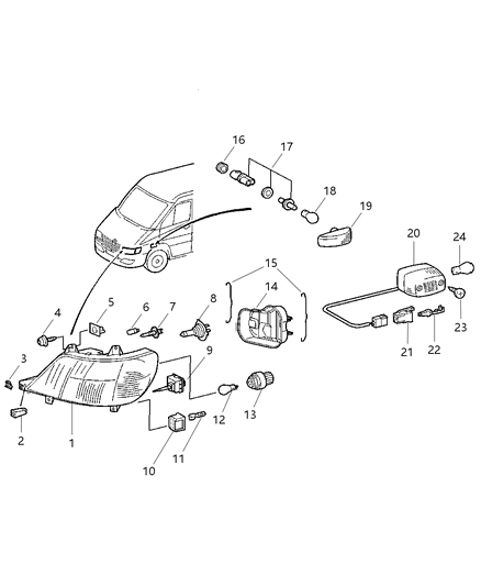 2019 Ram ProMaster 3500 Lamp Turn Signal Diagram for 5124428AA