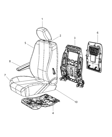 Pad And Cover Front Seat Back Diagram for 1JA801S3AA