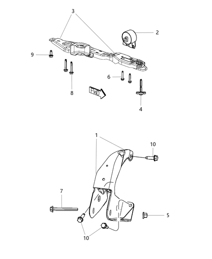 Support Engine Diagram for 68091433AD