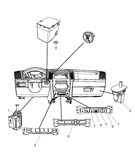 1990 Chrysler Town & Country Switch 6 Gang Diagram for 4602908AF